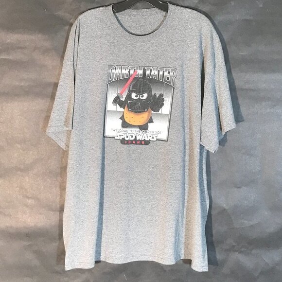 Disney Star Wars Comedy Darth Vader Gray Short Sleeve T Shirt Tee - Picture 1 of 7